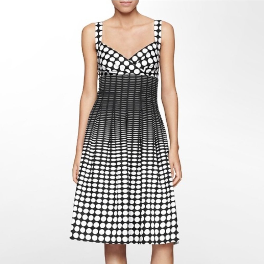 Calvin Klein Black & White Polka Dot Dress Size 4